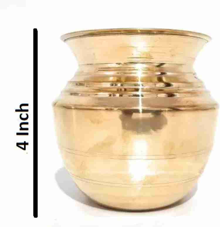 Pure Source India Dimond Cut Brass Lota for Puja  Brass Kalash, 500ml, 1  Piece (4 Inch - Gold) : : Home & Kitchen