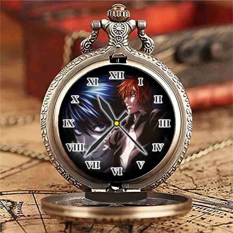 Tiny Tim Deathnote Printed Dial Vintage Pocket Watch Gandhi Style Metallic Best Gift Key Chain Price in India Buy Tiny Tim Deathnote Printed Dial Vintage Pocket Watch Gandhi Style Metallic Best Gift K...