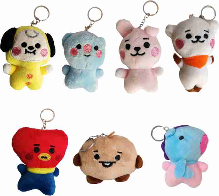 IDOLFIND BTS BT21 Soft Plushies Set Of 7 Key Chain Price in