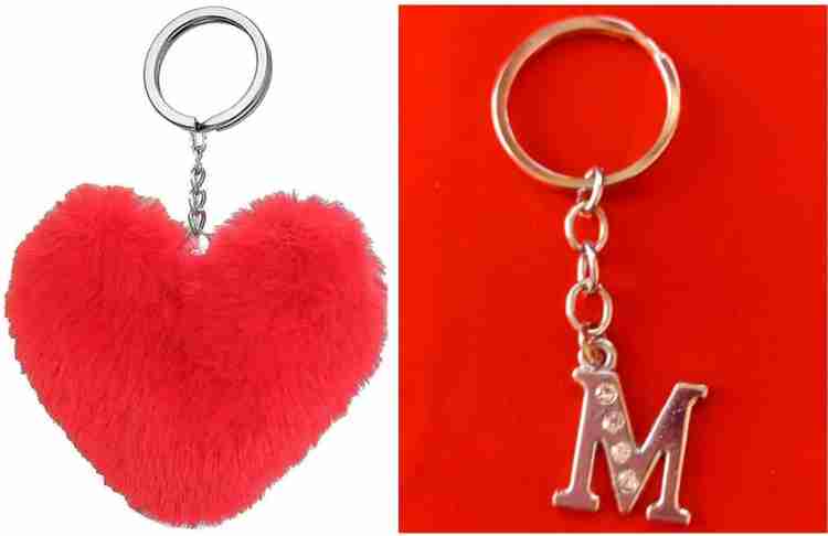 ROYALHUB Soft red heart with alphabet M letter keychain for friends girlfriend office Key Chain Price in India Buy ROYALHUB Soft red heart with alphabet M letter keychain for friends girlfriend