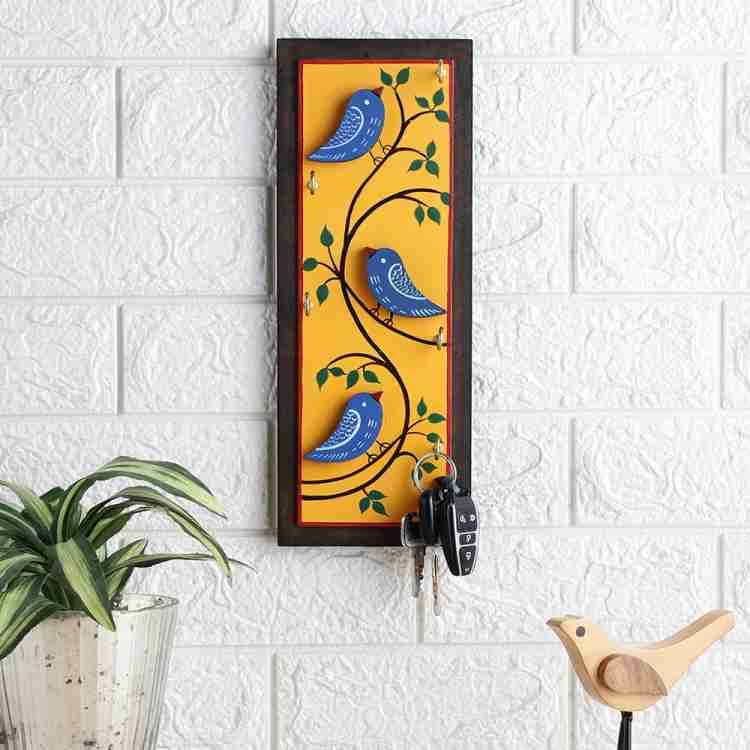 VarEesha Hand Painted Blue Bird Yellow Vertical Key Holder - Neel  Collection Wood Key Holder Price in India - Buy VarEesha Hand Painted Blue  Bird Yellow Vertical Key Holder - Neel Collection