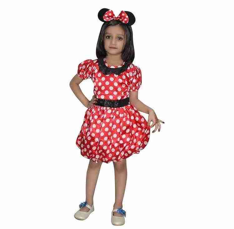 KAKU FANCY DRESSES Minnie Cartoon Costume For Girls Theme Party Dress Red White 7 8 Years Kids Costume Wear Price in India Buy KAKU FANCY DRESSES Minnie Cartoon Costume For