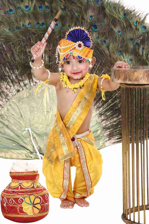 Raj Fancy Dresses Krishna Dress for Kids Baby Krishna Dress for Janmashtami Costume Girl Boy Kids Costume Wear Price in India Buy Raj Fancy Dresses Krishna Dress for Kids Baby