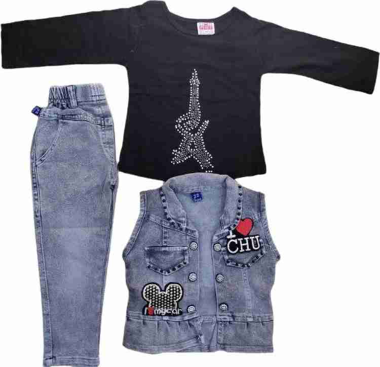 quitfastion Girls Casual Top Jeans, Jacket Price in India - Buy