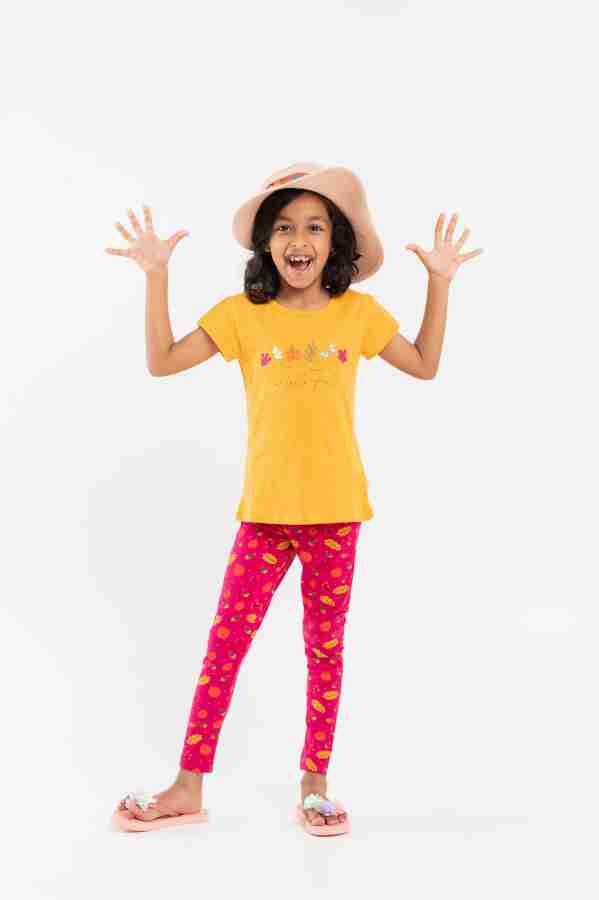 BABY NATION Girls Casual T-shirt Legging Price in India - Buy BABY NATION  Girls Casual T-shirt Legging online at