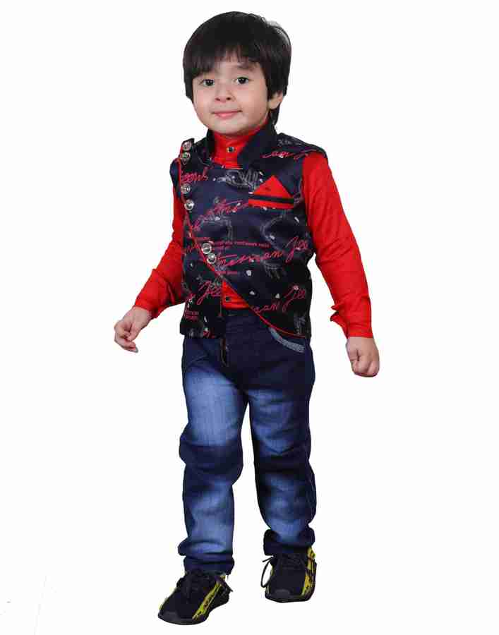 Bold Born Boys Party Festive Waistcoat Jeans Shirt Price in India Buy Bold Born Boys Party Festive Waistcoat Jeans Shirt online at Flipkart