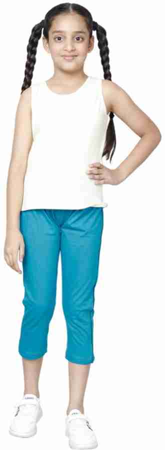 IndiWeaves Capri For Girls Casual Solid Pure Cotton Price in India