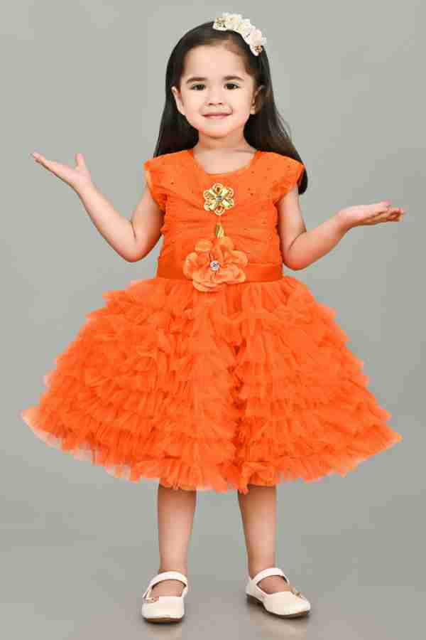 Girls orange outlet dress