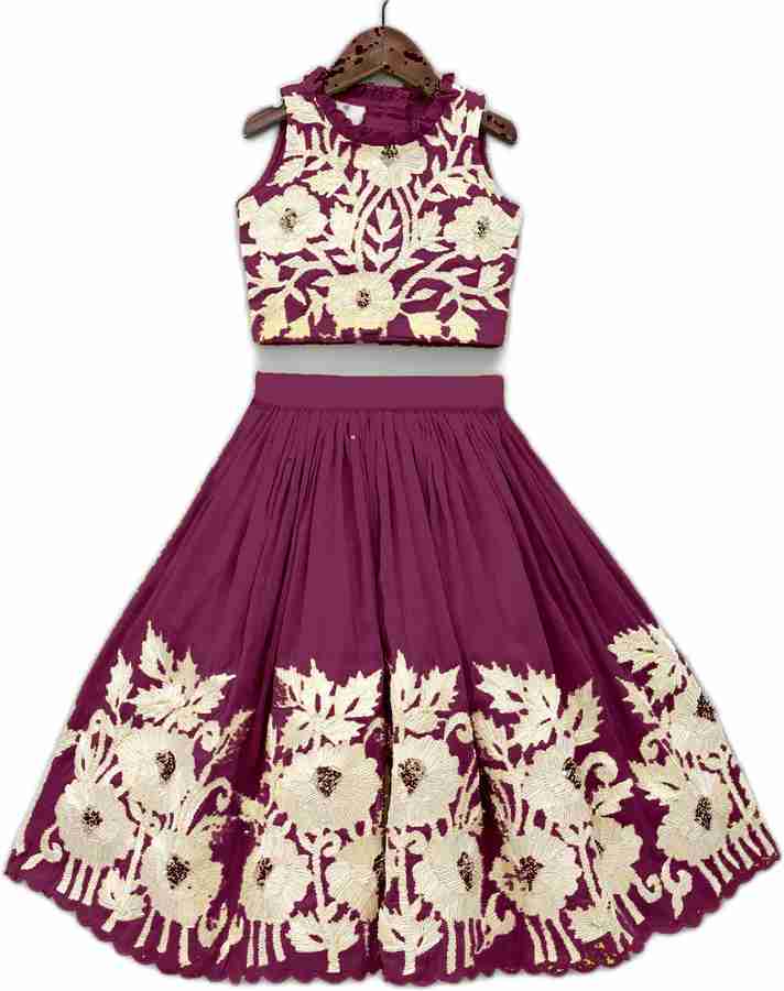 om guru creation Girls Lehenga Choli Ethnic Wear Embroidered Lehenga Crop Top Price in India Buy om guru creation Girls Lehenga Choli Ethnic Wear Embroidered Lehenga Crop Top online