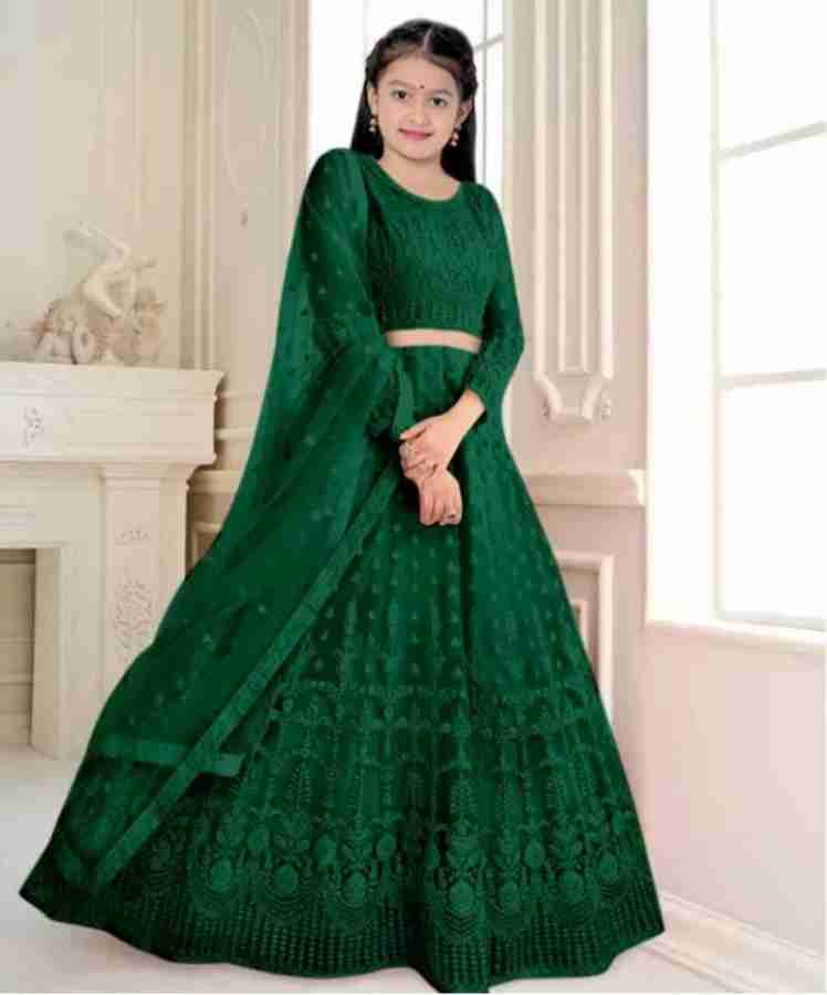 F Plus fashion Girls Lehenga Choli Western Wear Self Design
