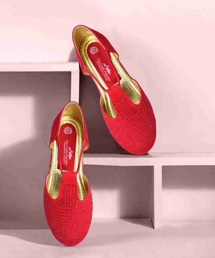 Girls red online flats