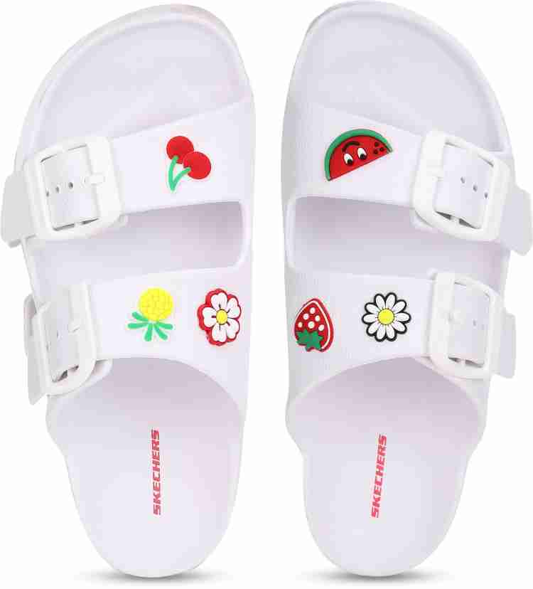 Skechers slippers on sale kids white