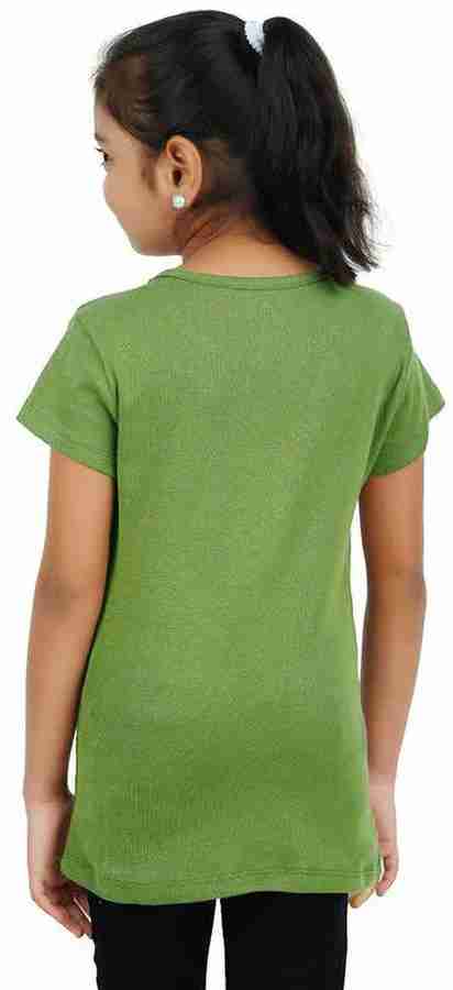 Girls plain on sale green t shirt