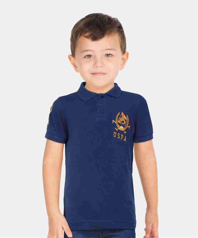 Flipkart U.S. POLO ASSN. Baby Boys Solid Pure Cotton Regular T Shirt Polo Neck