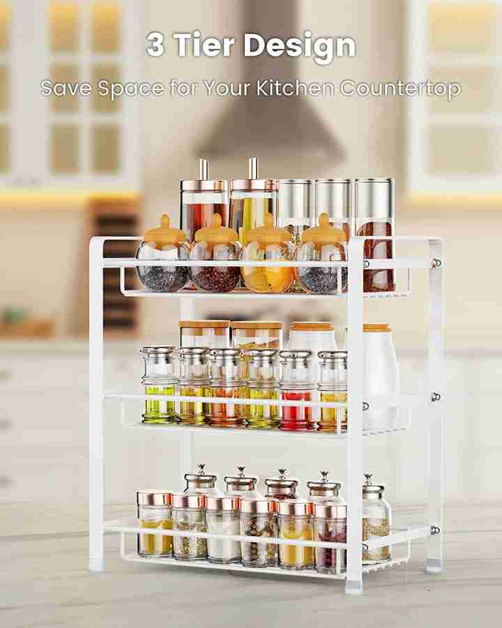 SKYMORE Containers Kitchen Rack Cast Iron 3 Tier Spice Rack Organizer Kitchen Bathroom Countertop Standing Storage Shelf Price in India Buy SKYMORE Containers Kitchen Rack Cast Iron 3 Tier Spice Rack