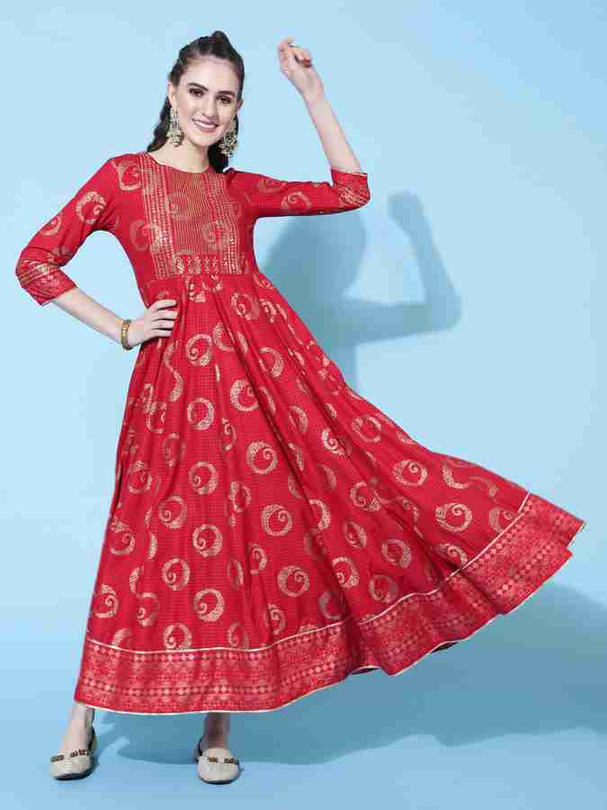 Gulmohar Jaipur Women Printed Flared Kurta Buy Gulmohar Jaipur