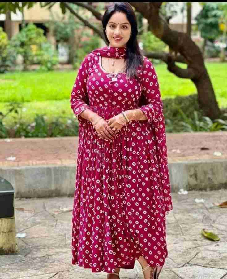 Buy Shri Krishna Fabric Women's Cotton Printed Anarkali Front Slit Kurti  With Pant & Dupatta Set Online at Best Prices in India - JioMart.