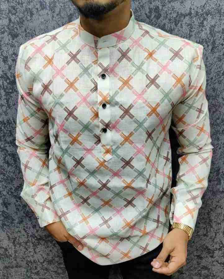 HAZEL CLOTHING Men Printed Straight Kurta Buy HAZEL CLOTHING Men