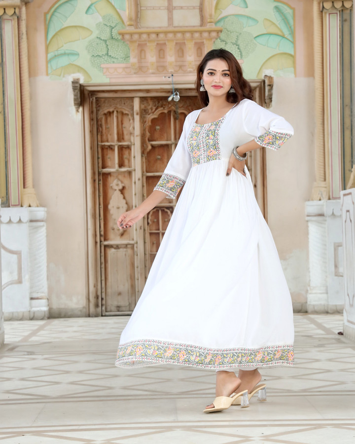 flipkart white wedding gowns