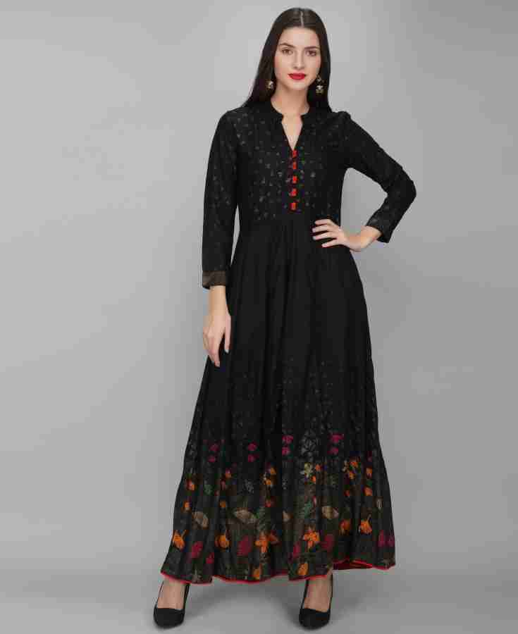 METRO-FASHION Women Ethnic Dress Black Dress - Buy METRO-FASHION