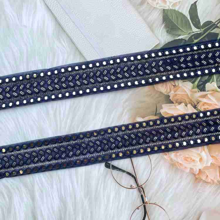 uniquemart Navy Blue Lace Border Navy Blue Colour Lace Lace Design For Saree Blouse Lehenga Dupatta Frowk Gown NavyBlue 9Mtr Lace Reel Price in India Buy uniquemart Navy Blue Lace Border Navy