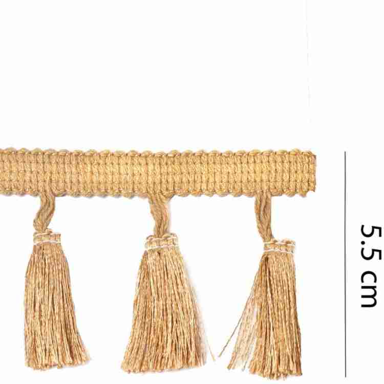 M S ZARIWALA Crystal Hanging Lace Golden Tassels Latkan Laces Heavy Pipe  Border for Dresses (9 Mtr) : : Home & Kitchen