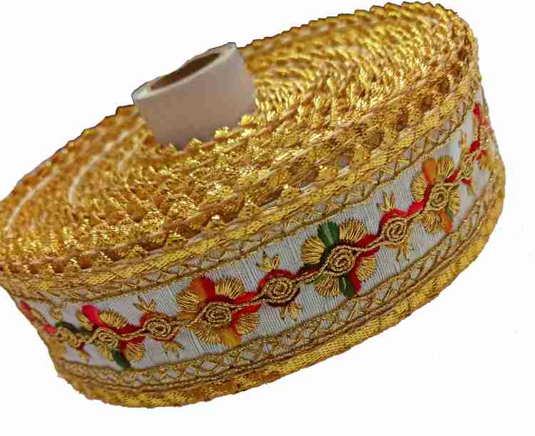 Balar Gorgeous Multi Color Thread and Zari Embroidered Lace for Traditional  Wear Add a Touch of Beauty: Embroidered Cream Colored Lace Border Lace  Reel Price in India - Buy Balar Gorgeous Multi