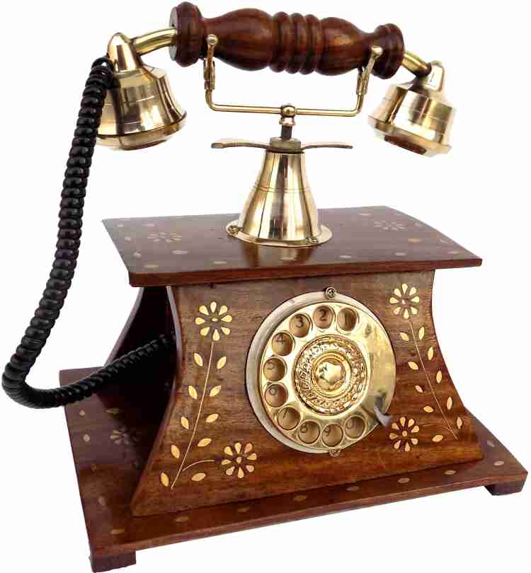 Beautiful Antique Nautical Solid Brass & Iron Rotary Dial Old Telephone
