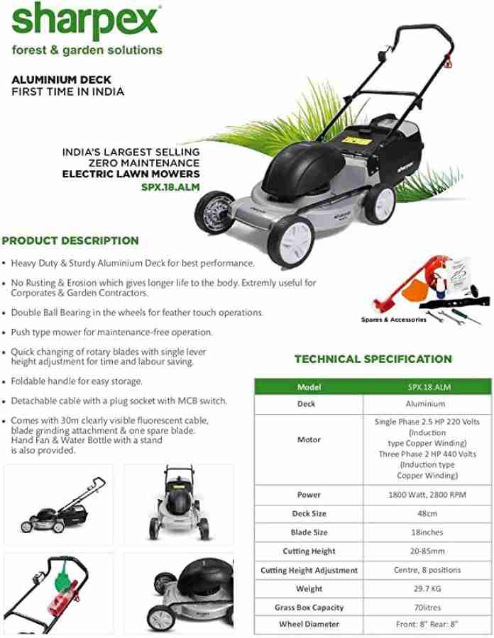 Sharpex lawn deals mower 18 inch