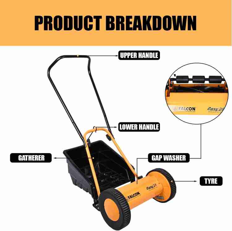 FALCON Easy 28 Manual Push Lawn Mower Price in India Buy FALCON Easy 28 Manual Push Lawn Mower online at Flipkart