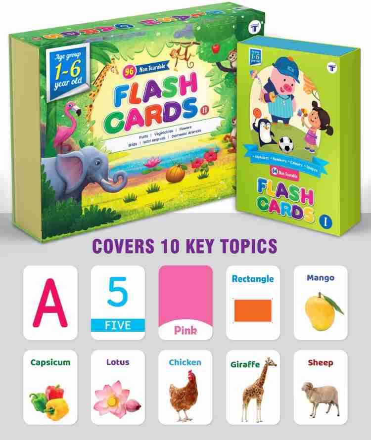 Target Publications Flash Cards Kids | Combo Pack 160 Non Tearable Cards | Z Alphabet, Numbers, Animals, Fruits, Vegetable, Flowers Birds | Kids Learn