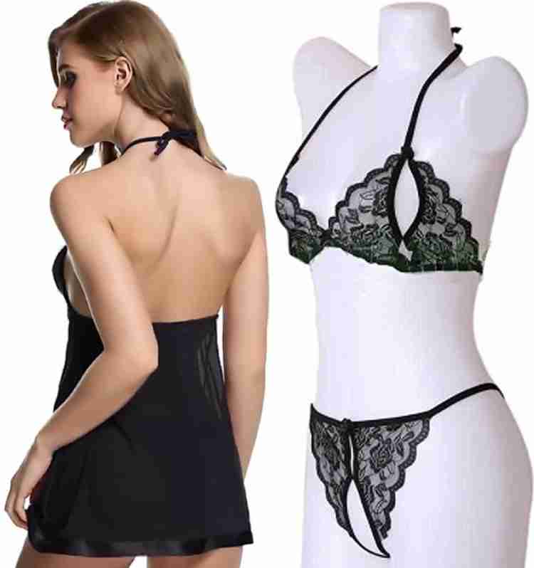 Buy online Black Strap Neon Color Block Lingerie Set from lingerie for  Women by Little Lacy for ₹375 at 0% off