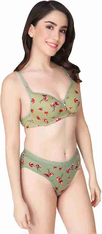 GELTDN Women Underwear Bra and Panty Set Sexy Lace Embroidery Deep V Cotton  Cup Thicken Push Up Bra Set Intimates Lingerie (Color : Green, Size : 80A)  : : Clothing, Shoes & Accessories