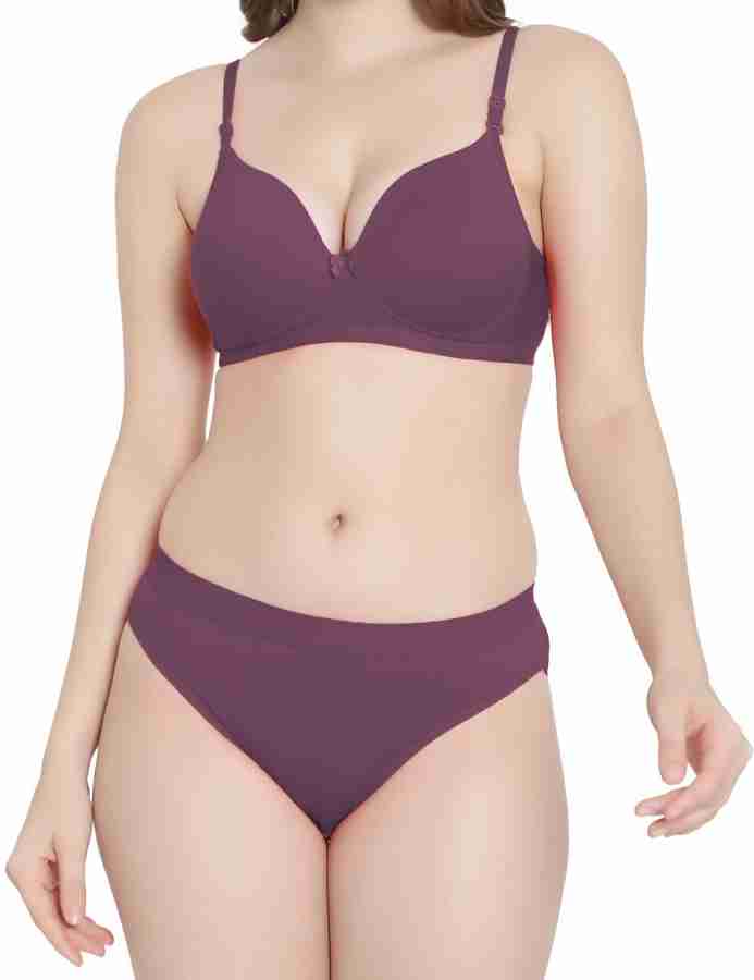 Purple bra deals and panty set