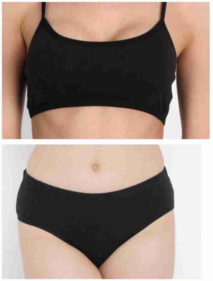 ELLIME Polyster Black Bra Panties Set, Size: 32 To 38 at Rs 250/set in Surat