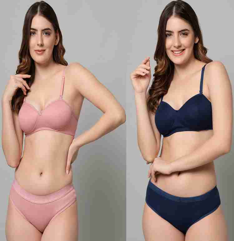 Imsa Moda Women Cotton Bra Panty Set for Women Lingerie Set Bra Panty Set  for Women with Sexy Bra Panty Set for Women Innerwear Pack of 3 Sets