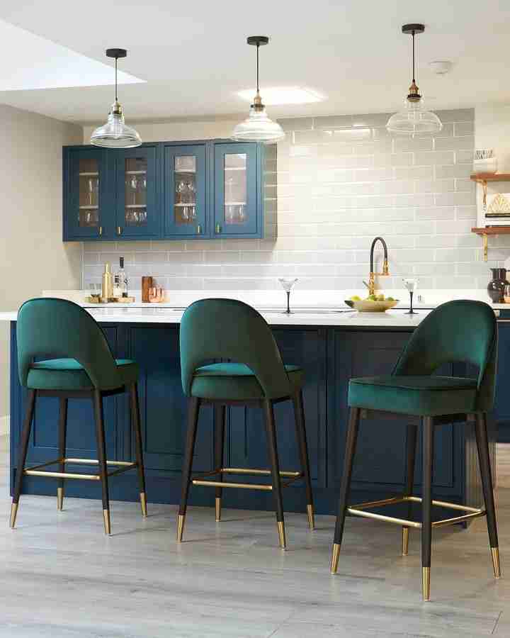 Stella velvet best sale bar stool