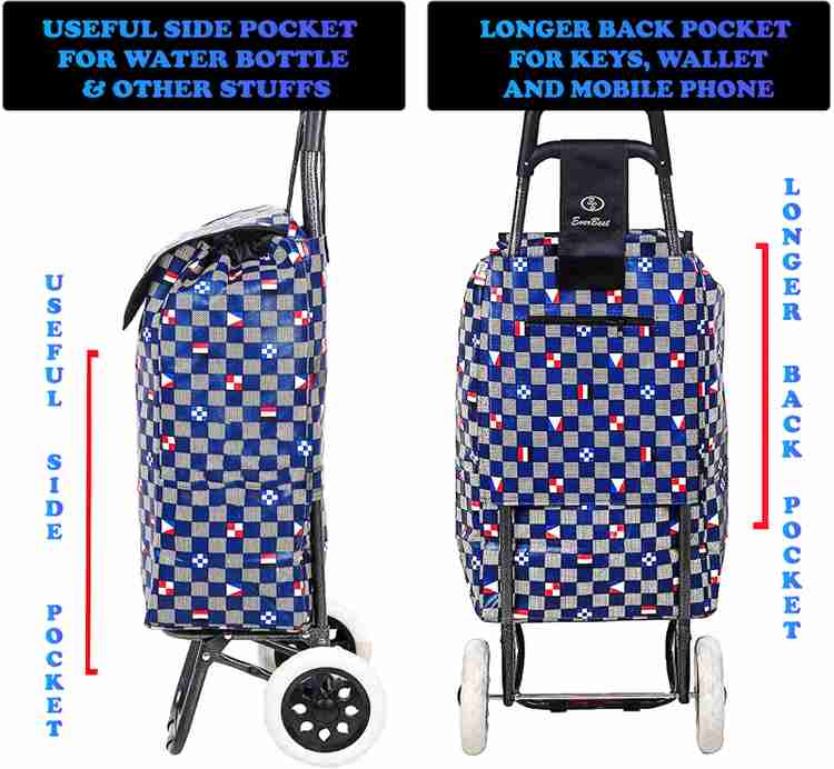 EverBest Shopping trolley bag with wheels Iron Fruit Vegetable