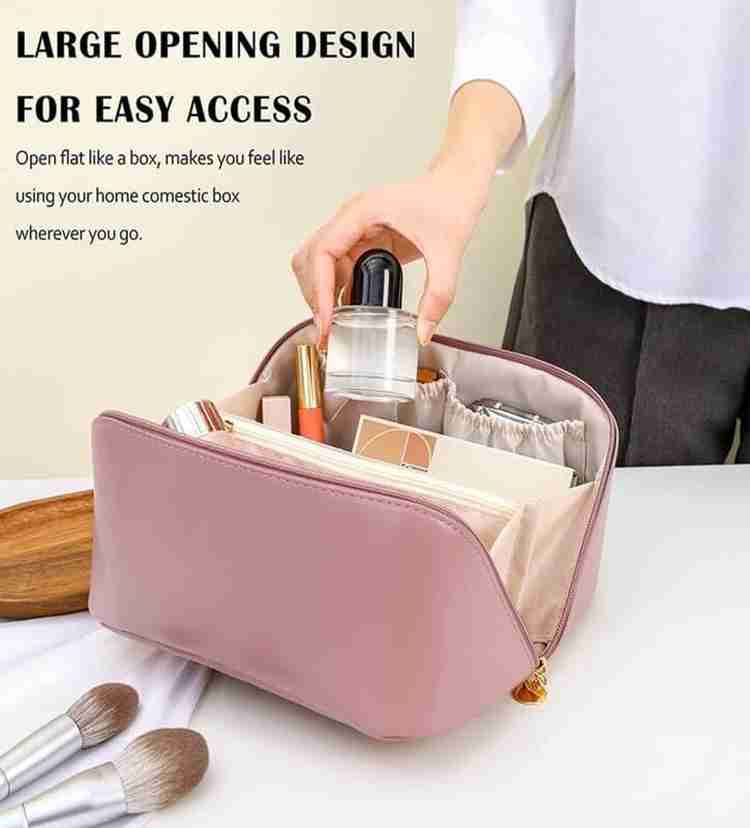 Flat travel makeup bag on sale