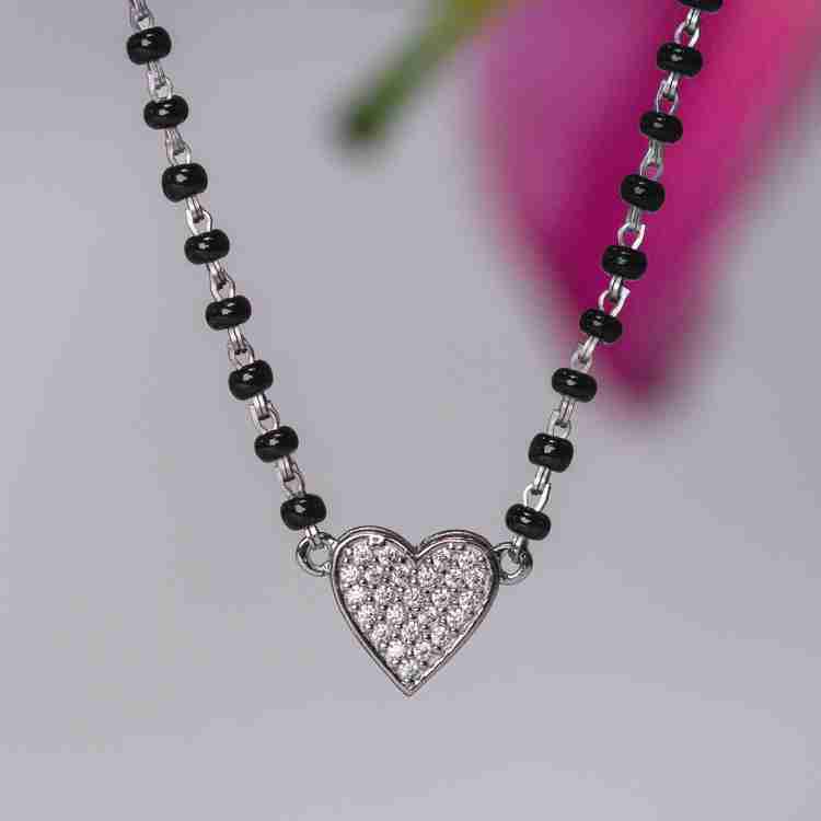 Ornate Jewels Pure 925 Sterling Silver Black Beads Love Heart