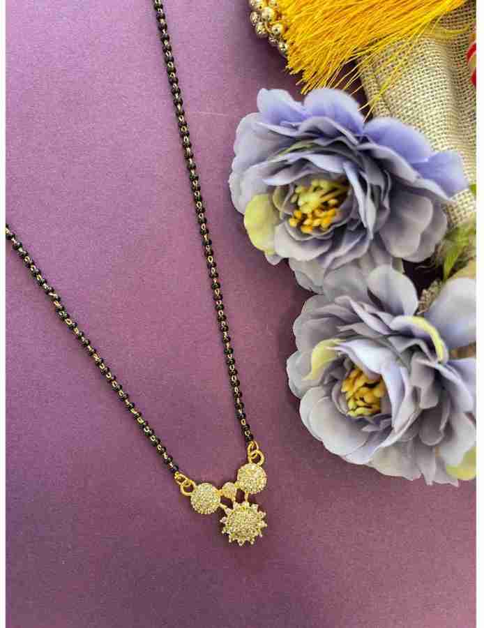 Tifurko Short Mangalsutra Designs Fancy Flower Pendant Simple