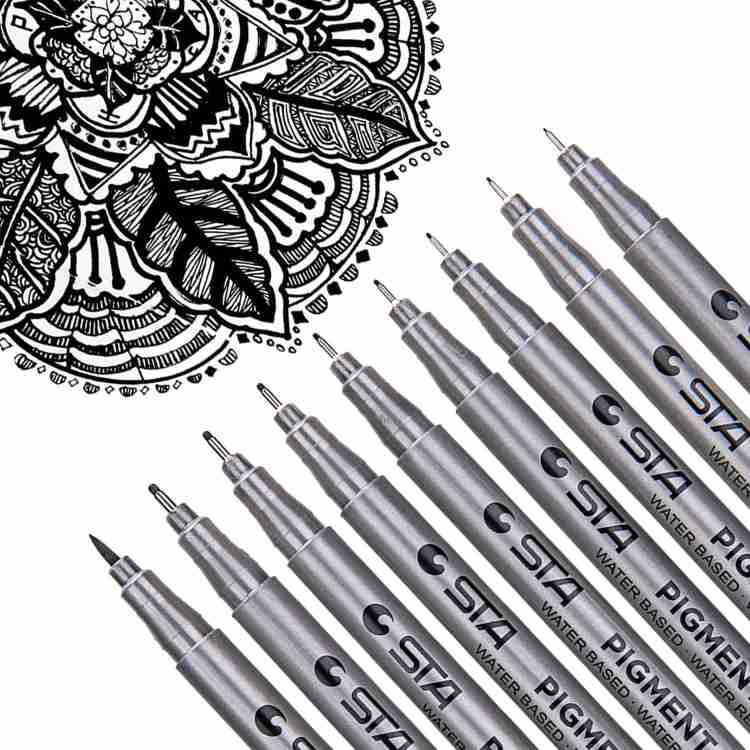 Generic Micro Drawing Pen, Black Fineliner Manga Pen, 01/02/03/04