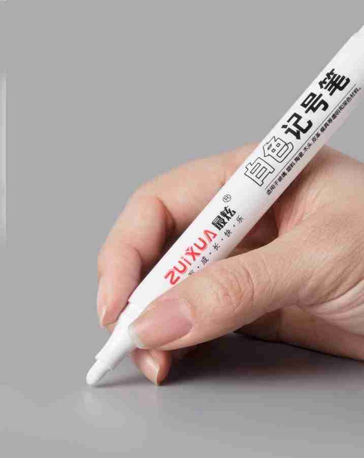 White permanent top marker for plastic