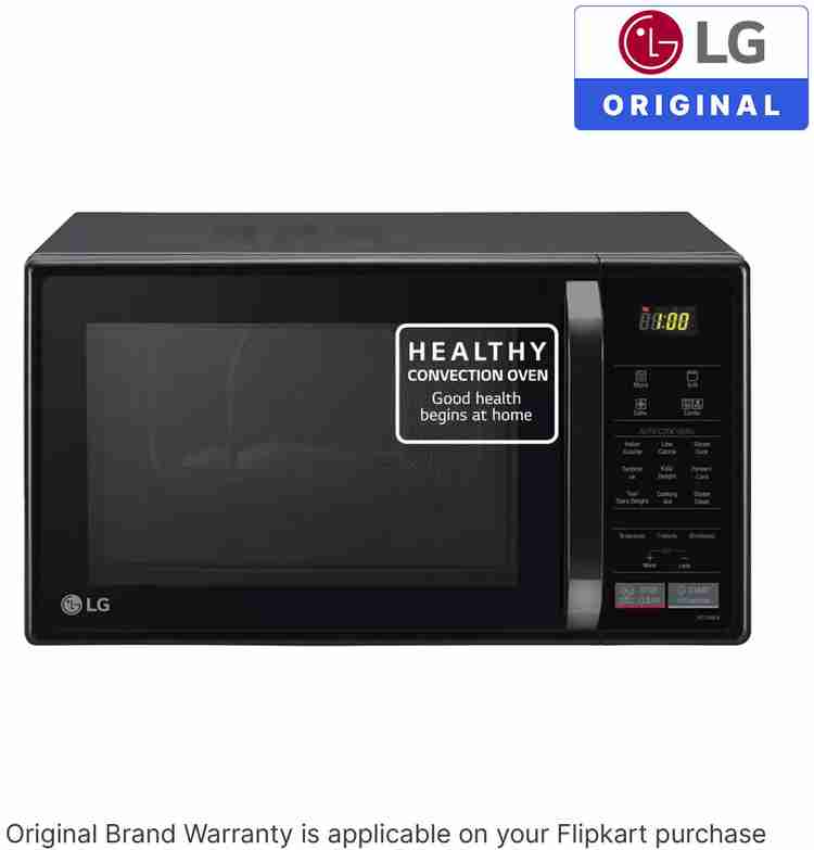 Flipkart LG 21 L Black Auto Cook Menu Defrost Stainless Steel Cavity Heathplus menu Indian Cuisine Tandoor Se Paneer Curd Steam Clean Quartz Heater Convection Microwave Oven Convection