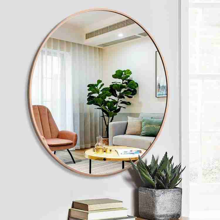 casagold Round Wall Mirror 18 Inch in Metal Frame for Wall D cor