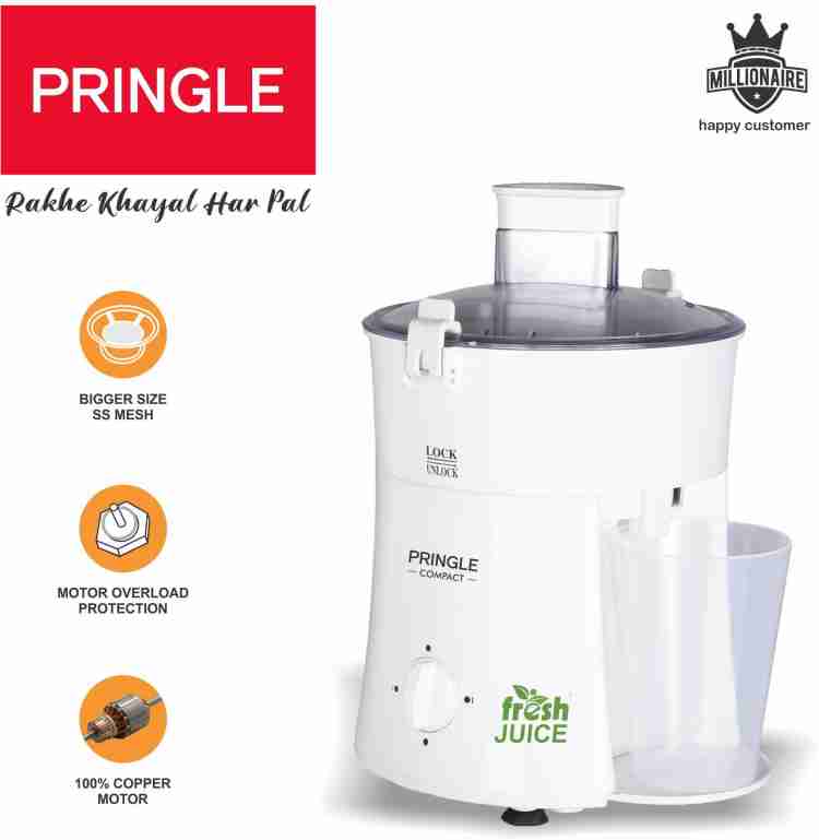 PRINGLE by PRINGLE Compact Centrifugal Juicer 400Watt - Compact for  Vegetable and Fruit Juicer maker 400 Juicer (1 Jar, White) Price in India -  Buy PRINGLE by PRINGLE Compact Centrifugal Juicer 400Watt 