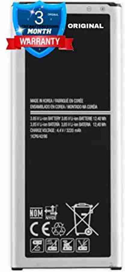 THE BATTERY STORE Mobile Battery For Samsung Galaxy Note 4 N910 N910A V P T H NFC OriginaI Battery EB BN910BBE with 3 Month Warranty and High Capacity Backup Price in India Buy THE BATTERY STORE