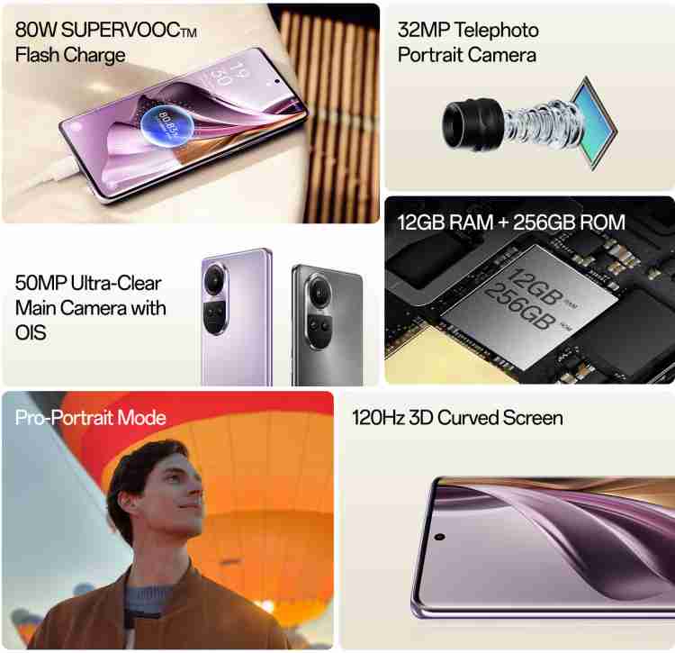 OPPO Reno10 Pro 5G (Glossy Purple, 256 GB)