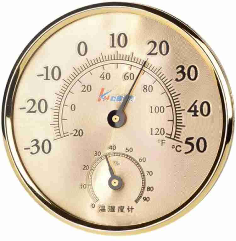 NF&E Round Clock Shape Analog Temperature Humidity Meter