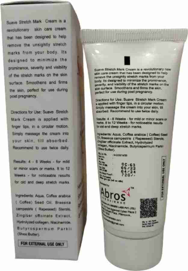Abros Suave Intensive Stretch Mark cream - Price in India, Buy Abros Suave  Intensive Stretch Mark cream Online In India, Reviews, Ratings & Features